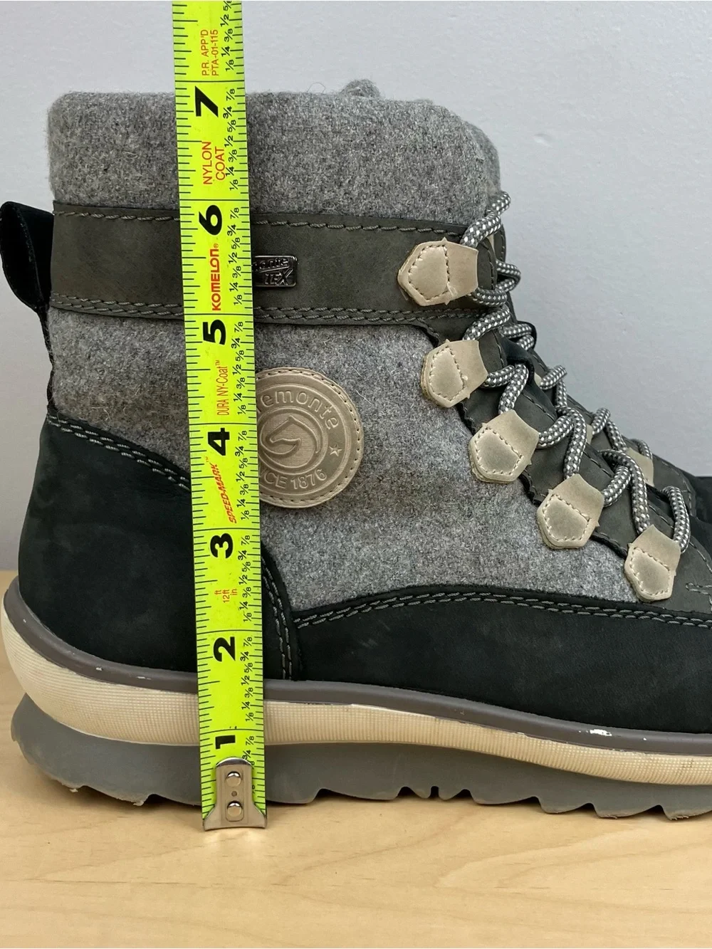 Remonte Women’s Size 40 / 8.5-9 Pazific Gray Black Wool Lined Winter Boots